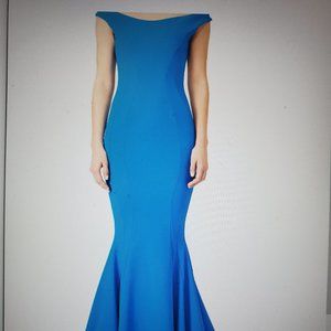 Chiara Boni La Petite Robe Maeli Cobalt Mermaid Gown Sleeveless Scoop Neck Ponte